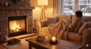 hogar en calma en invierno